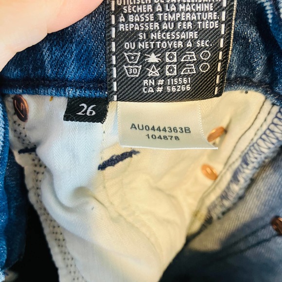 7 For All Mankind Jeans 26 High Rise Track Striped Skinny Tux Denim - Picture 8 of 10